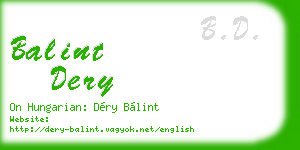balint dery business card